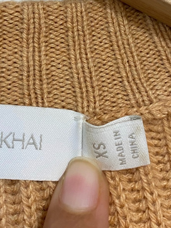 Jonathan Simkhai Ribbed Knit Cardigan Sweater Camel Tan Size XS - Picture 4 of 10